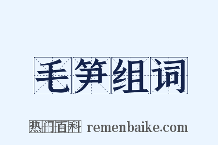 毛笋组词是什么意思的图片